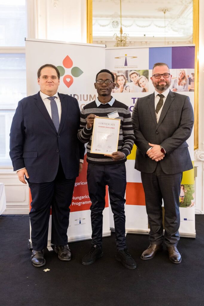 Emmanuel John Ndunguru receiving the award